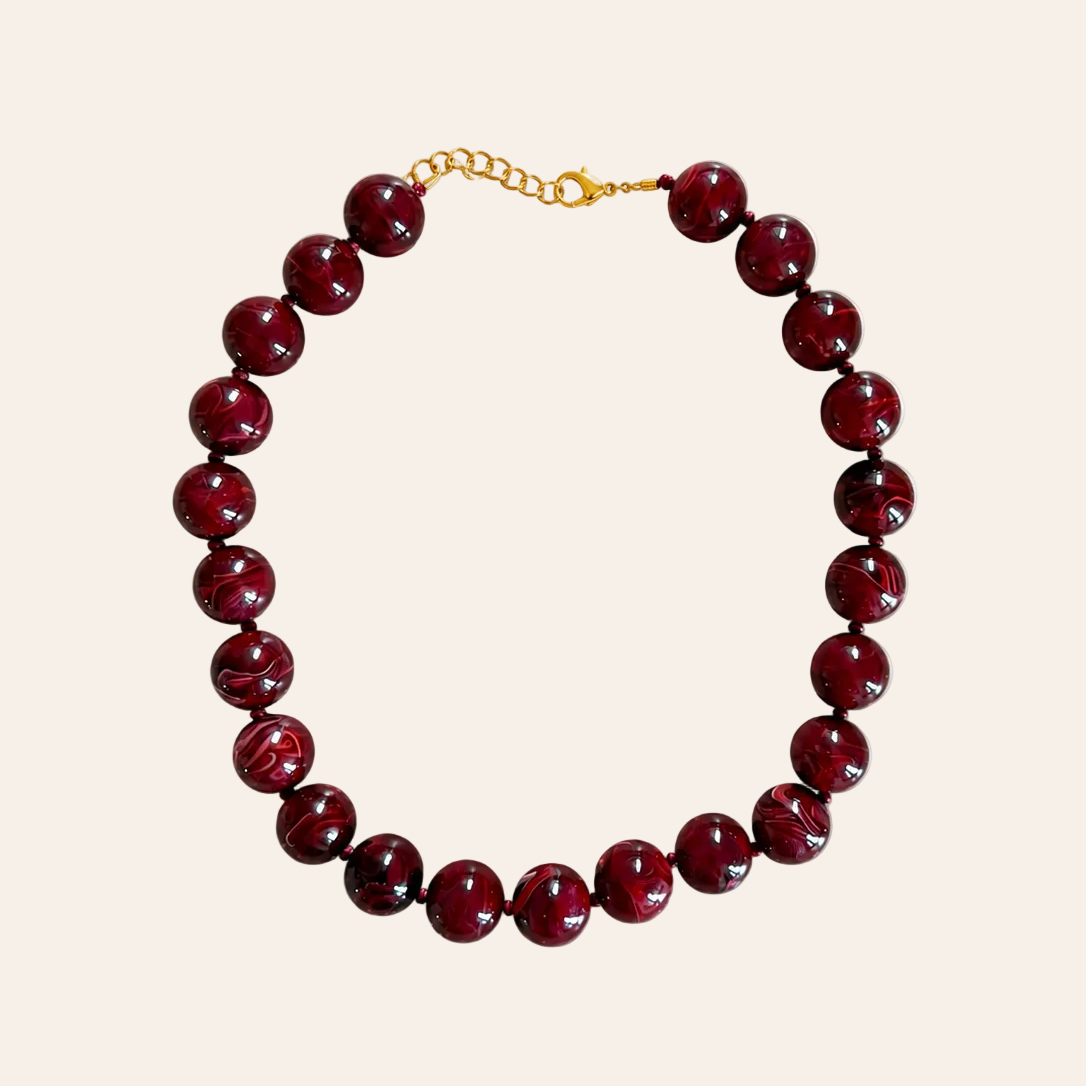 Mimi Necklace - Deep Red
